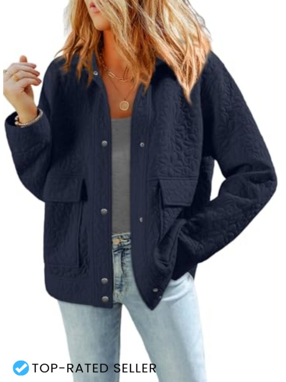 Womens Casual Jacket Lightweight Long Sleeve Button Down Floral Print Shacket